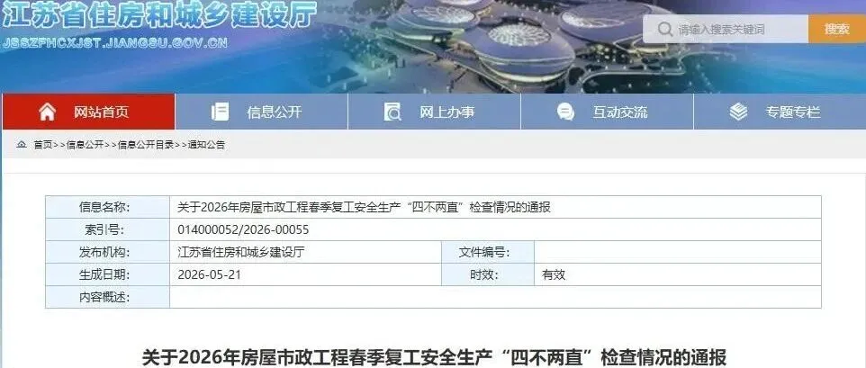 埃思哲安全警示：江苏住建厅“春季亮剑”，4个项目被全省通报，你的工地踩雷了吗？